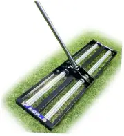 Updated Lawn Leveling Rake with Aluminum Rollers, Stainless Steel 17"x10"