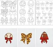 Water Soluble Stabilizer Embroidery Patterns - 3 Sheets 30 Pcs Stick and Stitch Embroider Paper Wash Away Pre Printed Sport Bow Coquettte Transfer Paper for Bags Cloth Hand Sewing Lover Beginners