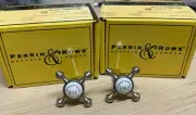 Perrin and Rowe Set Of Pewter Kitchen Sink Hot & Cold Cross Faucets