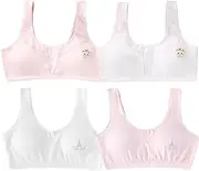 [Orinery] Girls Training Bra Cotton Seamless Soft A-Cup Bra Removable Pads Teens Sport Bra 4 Pack