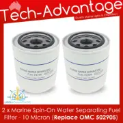 2 X BOAT WATER SEPARATING FUEL FILTER OUTBOARD REPLACES OMC 502905 THREAD 1" 12