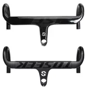 TOSEEK Full Carbon Handlebars Integrated Bar Stem Racing Drop Bar Fit Road Bike
