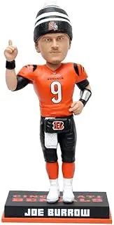 FOCO Joe Burrow (Cincinnati Bengals) Orange w/Beanie NFL Exclusive Bobblehead, OS