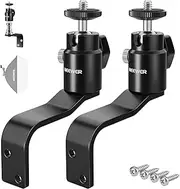 [NEEWER] 2 Pack E Type Wall Ceiling Mount, Ring Light Wall Mount Bracket with Detachable Ball Head, 5/8" Stud, 1/4" Screw for Flash Strobe Camera Monitor Studio Lighting, Max Load: 4.4lb/2kg, TS007