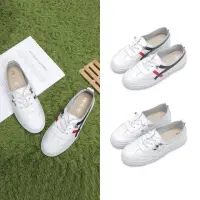 在飛比找momo購物網優惠-【FUFA Shoes 富發牌】彈力鞋帶真皮休閒鞋-白紅藍/