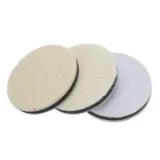3pcs Kit Wool Polishing Pads Buffing Pad Backing Plate Cleaning Drill Adapter