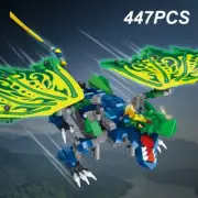 447PCS Green Dragon Building Blocks Model