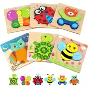 Toddler Puzzles, Wooden Jigsaw Animals Puzzles for 1 2 3 Year Old Girls
