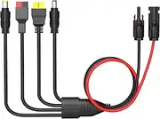 daitoku 4-in-1 Solar Adapter Cable, Solar Connector Extension Cable Splitter Solar Connector Kit to 45A for Anderson XT60 DC 8mm DC 5.5mm for Portable Power Station Solar Generator Outdoor