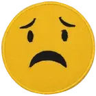 Worried Face emoji Embroidered Iron on Sew on Patch For Clothes7cm