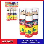 18 Mini Colouring Pencils in Tube CRAFT DRAWING in 3pk