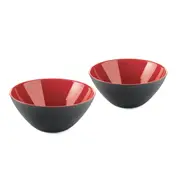 2pc Guzzini My Fusion Plastic 12.5cm Serving Bowl Food/Salad Container Black/Red