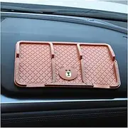 Car Ornament PVC Diamond Anti-Slip Mat Phone Holder Multifunctional Cute Auto Dashboard Sticky Pad for GPS Coins Car (Color : Pink)