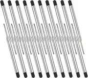 DuBom 10 Pack Metal Ballpoint Pen Refills, Black Ink, Medium Point, for Parker Pens, Office & School Use
