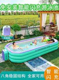 在飛比找Yahoo!奇摩拍賣優惠-現貨 兒童戶外大型充氣游泳池家用嬰幼兒家庭室內戲水池可折疊成