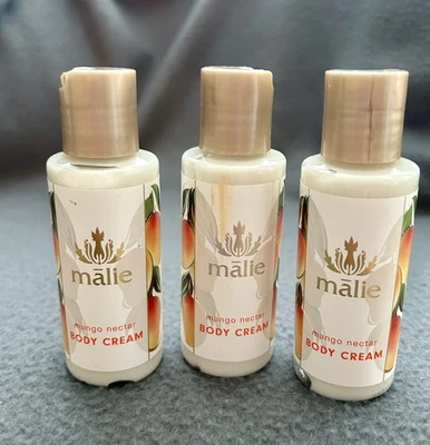 3 MALIE MANGO NECTAR SET BODY CREAM LOTIONS 2.5 OZ EACH BOTTLE
