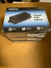 3X New Sealed TRENDnet TPE-115GI Gigabit PoE+ Injector.