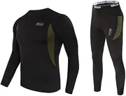 [WINDCHASER] Men's Thermal Underwear Set - Sport Long Johns Base Layer for Male, Winter Warm Bottom & Top for Skiing Hiking Fitness