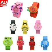 Cartoon Slap Snap On Silicone Digital Wrist Watch Boys Girls Children Kids Gift