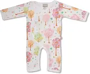 Babyushka Pink Tree Organic Long Sleeve Kimono Jumpsuit, 6-12 Months (0)