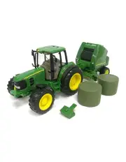 [John Deere] Big Farm Tractor & Hay Baler/Toy/Kids/Children/Play/ Ertl 1:16 3years+