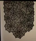 Halloween black lace table runner w/ spider Webs. New 17”x 72”