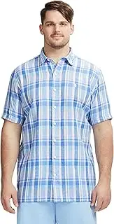 [IZOD] Men's Big & Tall Short Sleeve Madras Button Down Shirt