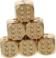 JOINPAYA 6pcs Solid Brass Dice Set Game Playing Props for Parties Delicate Dice Prop Brass Dice Game