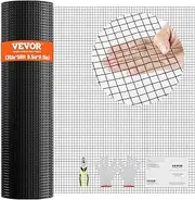 VEVOR Hardware Cloth, 36'' x 50' Galvanized Wire Mesh Roll, 19 Gauge Chicken Wire Fence Roll, Vinyl Coating Metal Wire Mesh for Chicken Coop Barrier, Rabbit Snake Fences, Poultry Enclosures