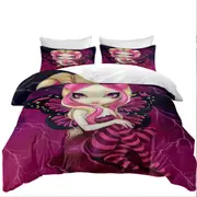 Pink Lightning Storm Clouds Blond Fairy Quilt Cover