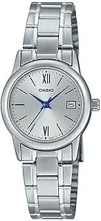 [Casio] LTPV002D-7B3 Unisex Silver Analog Watch with Silver Band
