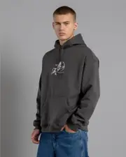 [Worship Supplies] Worship Supplies Men's Cherub Pull Over Hoodie in Worn Black Size XS XS Worn Black