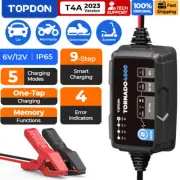 2024 12V Battery Desulfator TOPDON T4000 Car 9 Step Smart Battery Charger