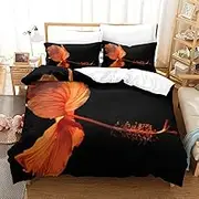 Duvet Cover Set with 3D Flower Print Bedding Sets Luxury Cosy Soft Polycotton Quilt Cover Sets with Pillow Casess Zippered for Adult Teenagers,Super King