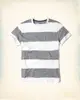 美國百分百【Hollister Co.】T恤 HCO 短袖 T-shirt 海鷗 上衣 條紋 灰白色 S號 I210