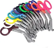 Set of 3 ( YELLOW SKY BLUE PINK ) Fluoride Black Coated Trauma Paramedic EMT Shears Scissors 7.5" (A2Z BRAND)