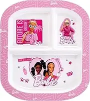 Zawadi Global Barbie 3 Section Reusable Childrens Kids Toddlers Divided Breakfast Lunch Dinner Plate