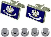 [Select Gifts] Shirt Dress Studs Louisiana Flag Cufflinks