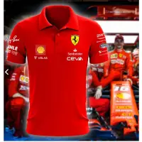 在飛比找蝦皮購物優惠-Polo 衫 3d 印花 T 恤一級方程式 F1 Team 