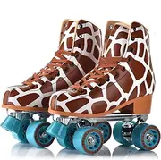 Roller Skates for Women and Girls, High-top Double Row-Classic Roller Skates for Men and Ladies, Professional for Boys/Unisex Indoor/Outdoor Adults Quad-Skates