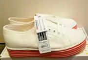 Superga Womens 2790 Cotw white red stripes running sneaker US 9.5 EU 41 UK 7 New