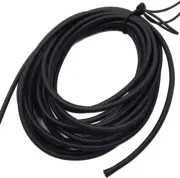 1/4" × 25 Ft Elastic Shock Cord Bungee Ropes - Black Heavy Crafting Stretch Stri