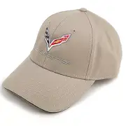 Chevrolet Corvette C7 Khaki Tan Hat Cap 2014 -2019 - Shipped in a Box - USA