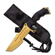 Mtech 5.5 Inch Blade Camping Outdoor Fixed Blade Knife Black G10 Handle #mx-80