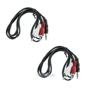 2x3.5mm 1/8" Male Stereo Mini plug Jack TO 2RCA Stereo Phono Audio Speaker CABLE