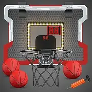 Mini Basketball Hoop with Scoreboard & LED, Red