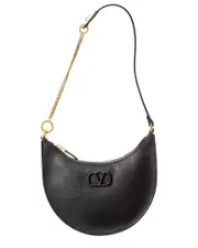 Valentino VLogo Grainy Leather Hobo Bag