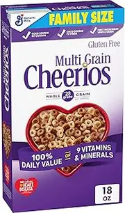 Multi Grain Cheerios, Heart Healthy Breakfast Cereal, Gluten Free, Family Size, 18 oz