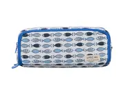 Dual Compartments Collection Zipper Chambers with Mesh Pockets and Handle Strap Pencil Case