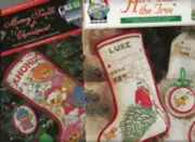 Cross Stitch 2 Stocking And/Or 5 Ornaments - "Trolls & Here Comes The Tree"